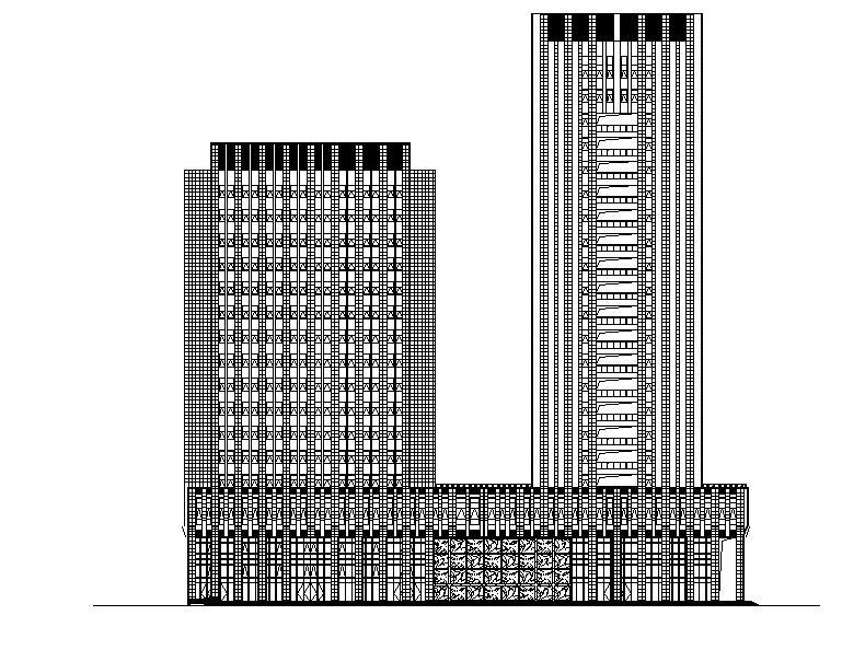 [武汉]高层幕墙立面知名企业办公大楼建筑施工图