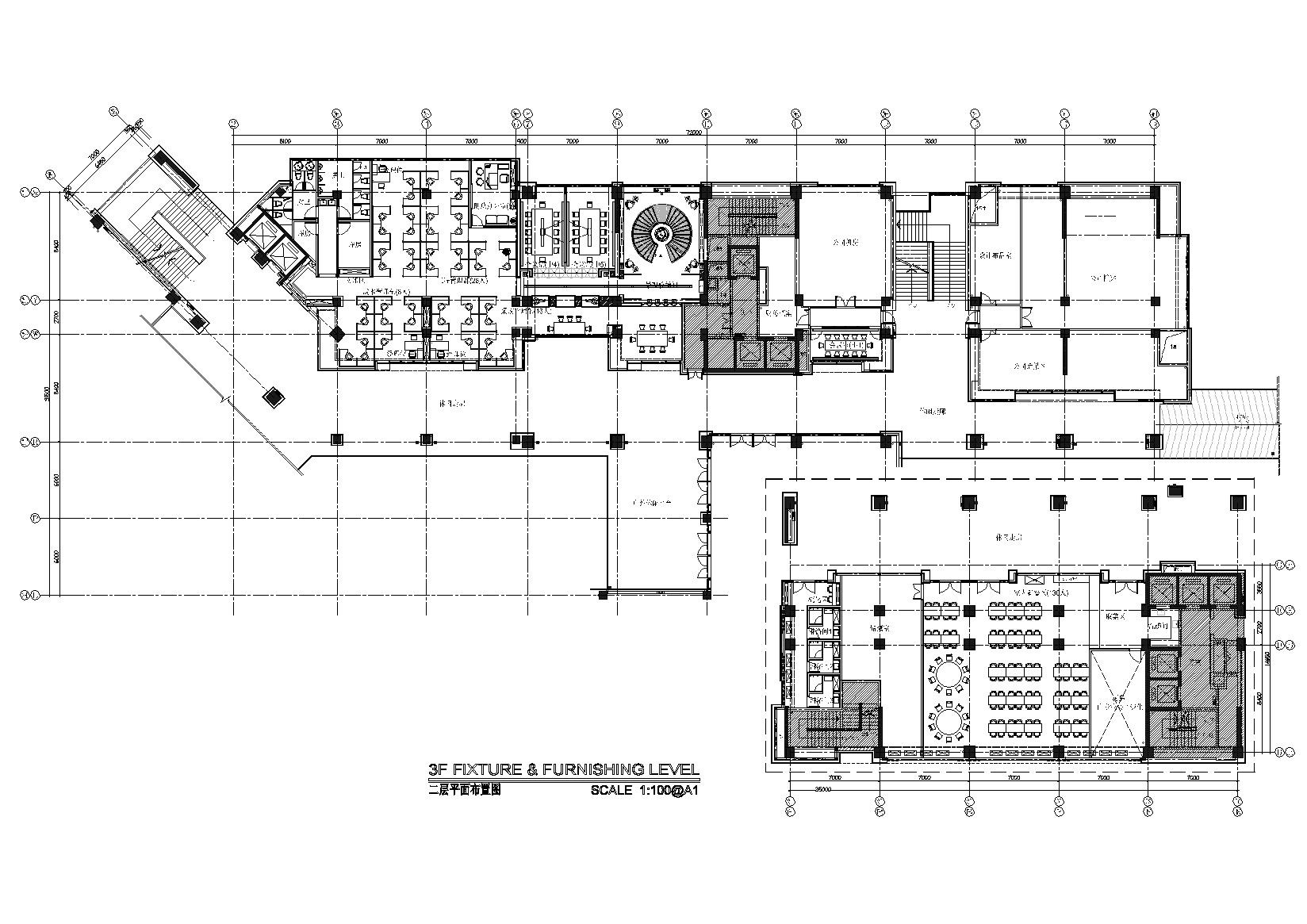 [重庆]重庆万科办公室装饰施工图+实景拍摄