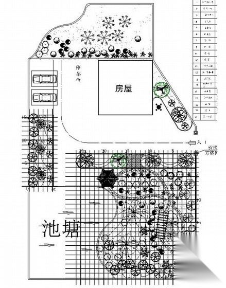 别墅庭院景观规划设计总平面图 规划平面图