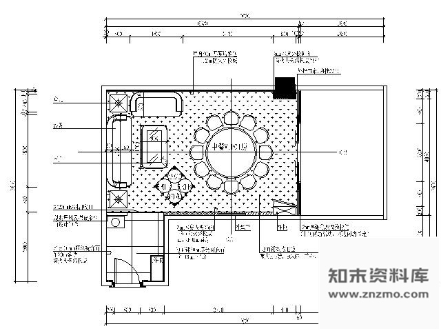 施工图会所中餐VIP包房装修图