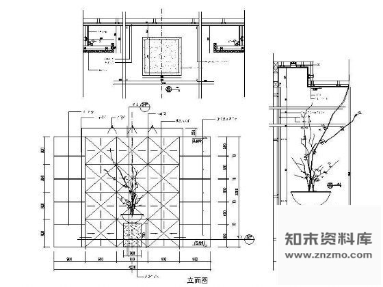 图块/节点大厅背景墙详图 墙面节点