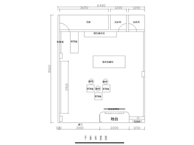 50平方女士服装专卖店施工图_附效果图