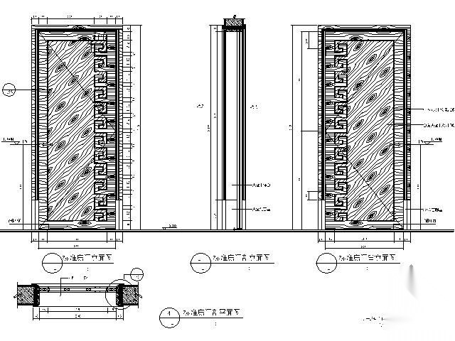 单扇木门 详图 通用节点