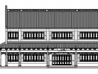 [杭州]某寺庙斋堂建筑施工图 古建