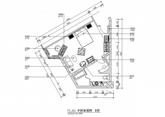 五星级酒店标准间施工图
