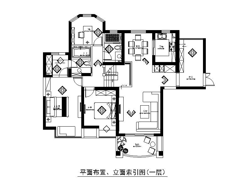 跃层公寓样板间设计CAD施工图（含实景图） 公寓