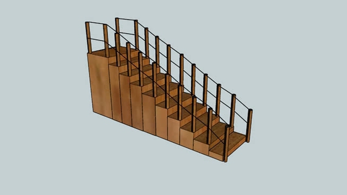 铁艺楼梯 草图大师模型