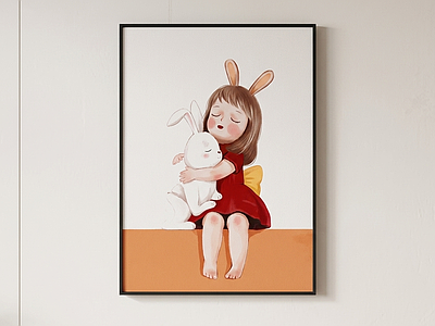 兔子主题设计挂画儿童挂画