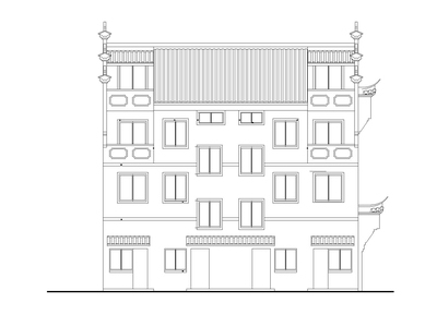 农村徽派马头墙住宅楼施工图（CAD）