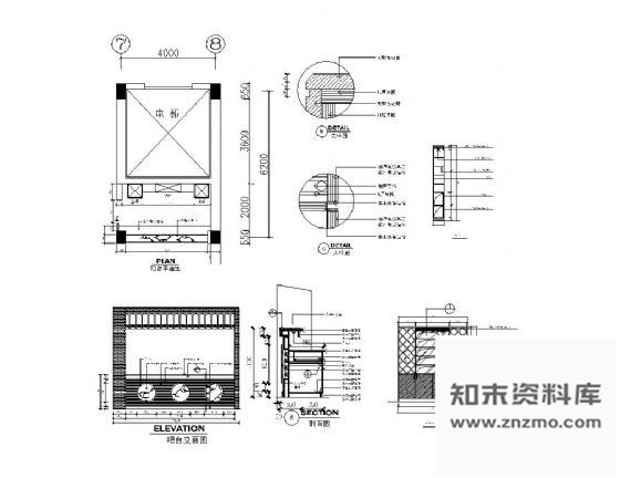 图块/节点酒店吧台及酒柜详图 柜类