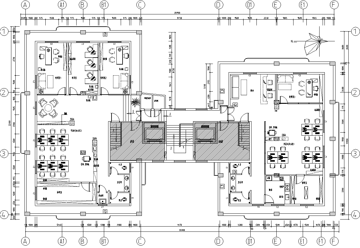 [云南]某公寓办公室翻新图施工图