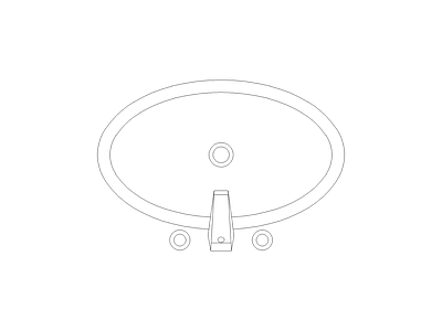卫生间电器洁具厨具灯具施工图 面盆