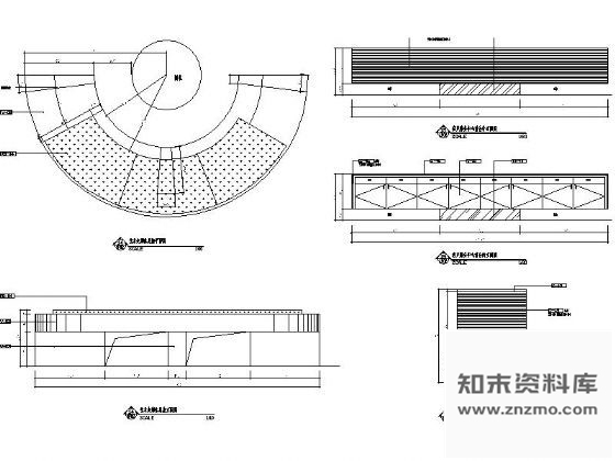销售中心服务台及休闲坐椅详图 前台 家具节点详图