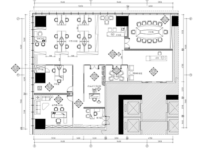 现代295㎡--品质办公户型样板间施工图+效果图