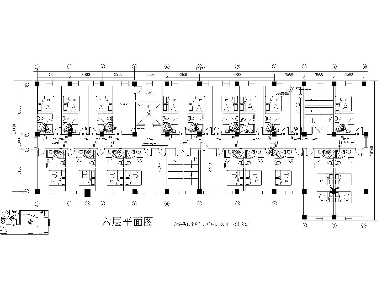 7天连锁酒店标准给排水施工图 建筑给排水