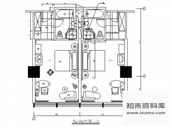 施工图绍兴五星酒店三套单人客房施工图