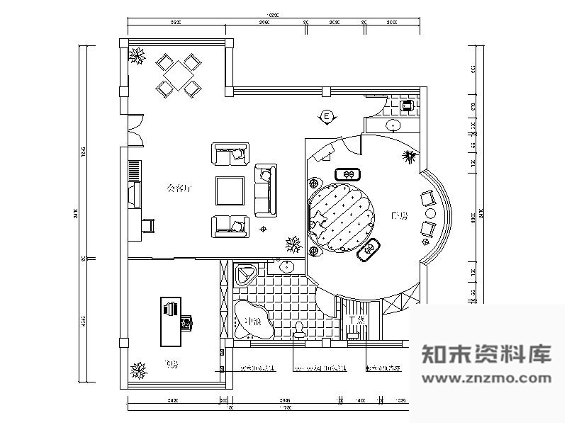 施工图株洲某宾馆总统套房装饰施工图