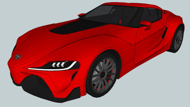 2014丰田FT-1概念（Low Poly） 跑车 赛车 轮 头盔