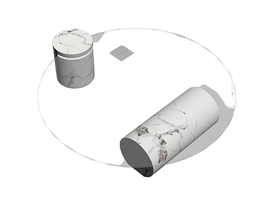 大理石纹理圆柱组合