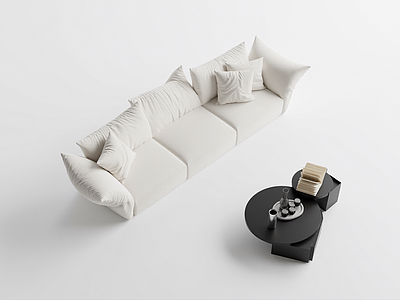 现代沙发与茶几组合