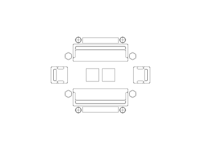 工装办公家具图块 大型套装沙发