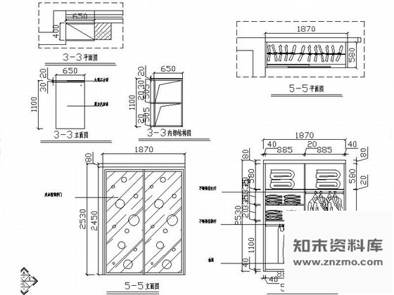 图块/节点双门衣柜详图 柜类