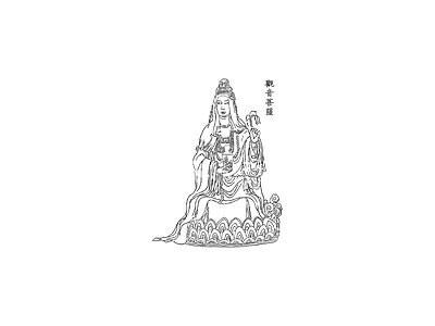 人物 中式佛龛柜神台柜佛像观音莲花宝座图块
