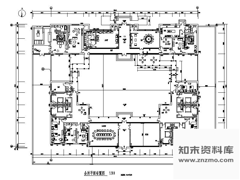 施工图北京知名集团接待会所装修图