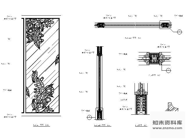 图块/节点中餐厅玻璃隔墙详图 墙面通用节点
