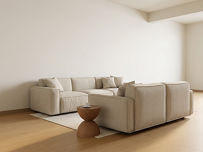 米色多人沙发L型沙发