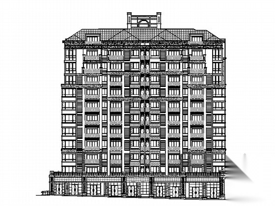 某十二层欧式商住楼建筑施工图