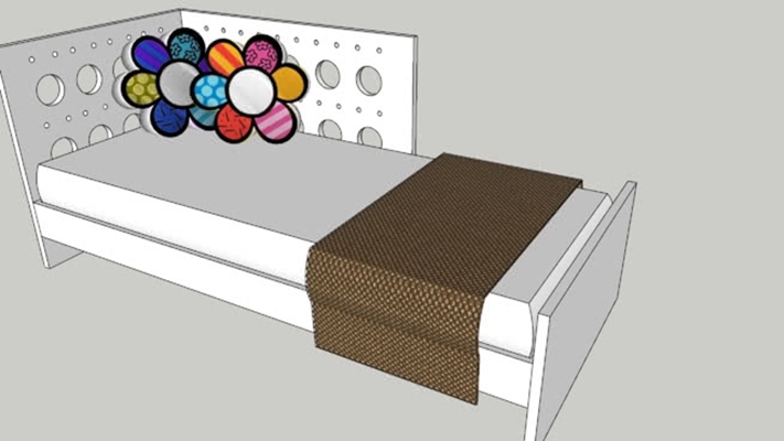 单人床 草图大师模型