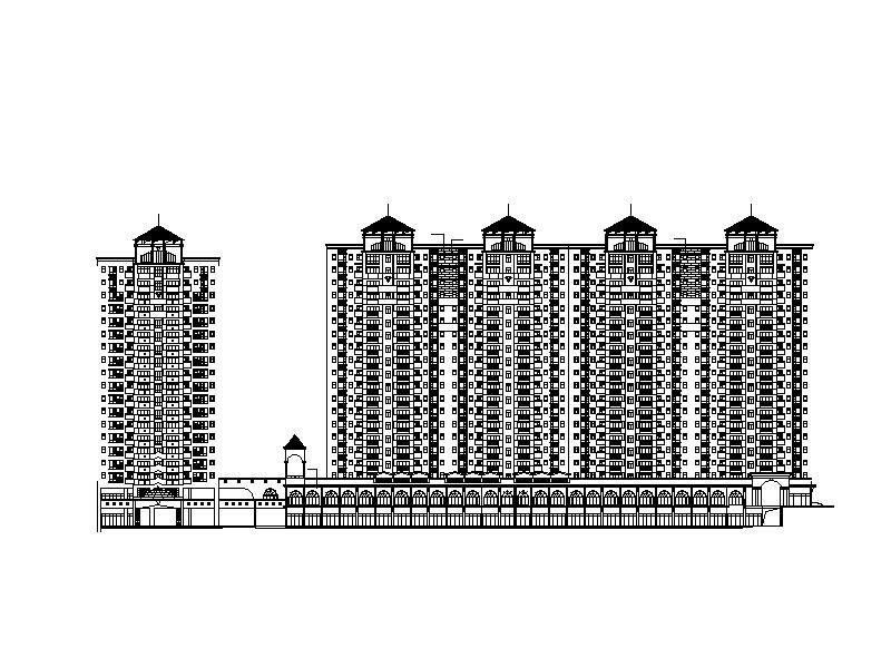 某欧式高层居住区建筑施工图