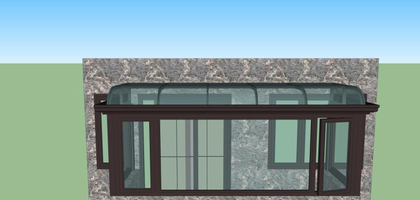 现代自建别墅露台棚