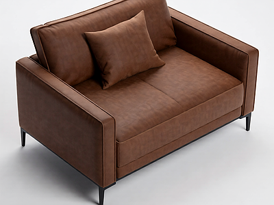 棕色皮质单人沙发
