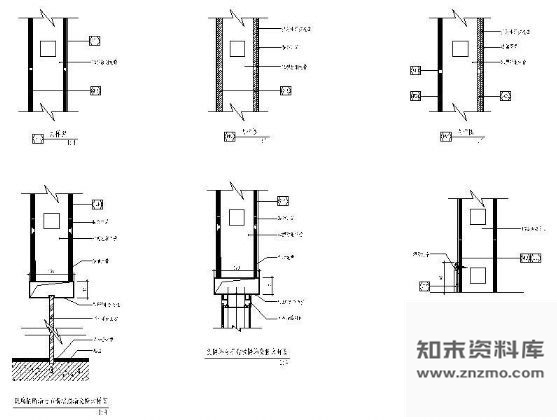 图块/节点石膏板墙体做法详图 墙面通用节点