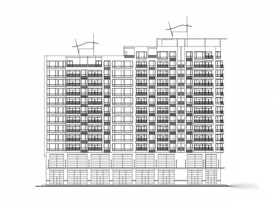 某十二层社会保险中心（办公+住宅）建筑施工图