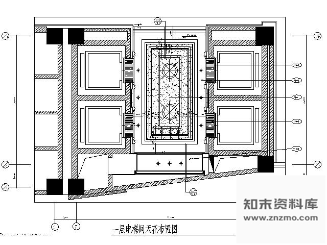 施工图涉外三星级酒店电梯厅施工图