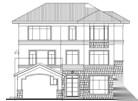 广东东莞蓝山锦湾3-430b型别墅建筑施工图