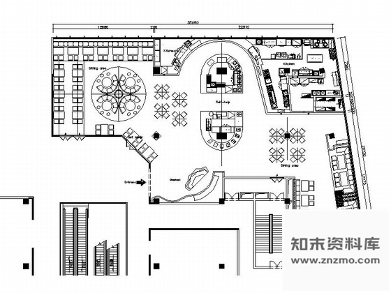 施工图安徽风味特色海鲜自助餐厅施工图含效果