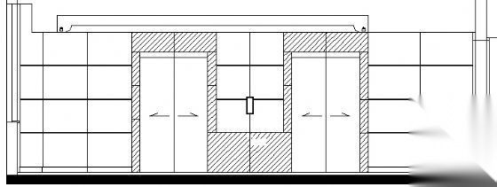 病房大楼标准层电梯间建筑方案图