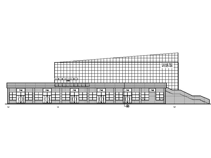 [新疆]大型体育公园现代风格训练馆建筑施工图 体育场