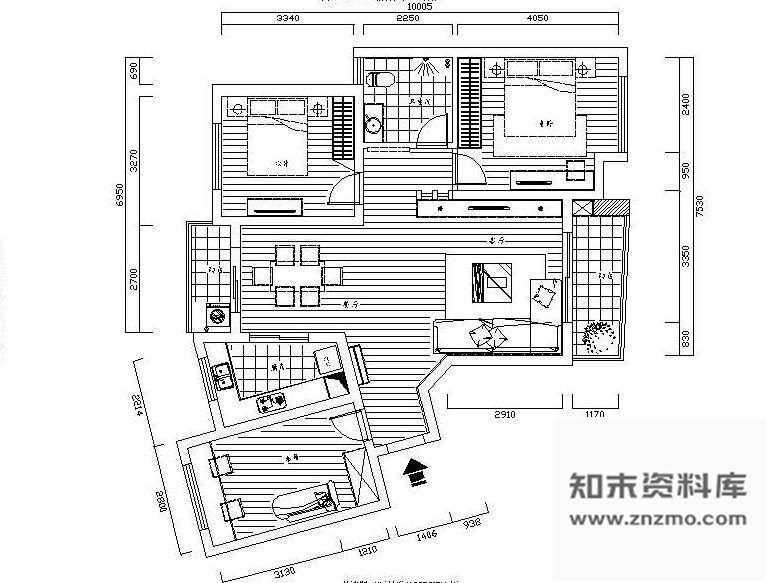 图块/节点四种不同户型平面布置图