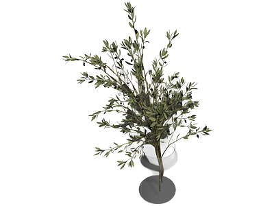 带花瓶的枝叶装饰