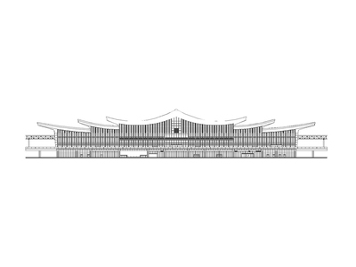 [湖南]三层古典风格市级中型火车站建筑施工图