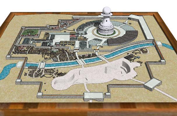 现代风格简模规划 古建规划设计