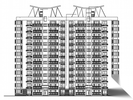 湖南城建职院优秀作业 十一层板式住宅楼施工套图 效果