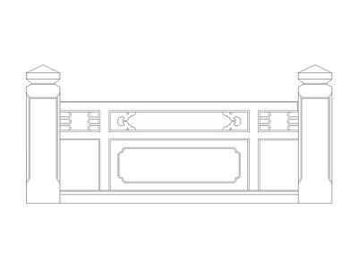 屏风隔断 中式家具图块