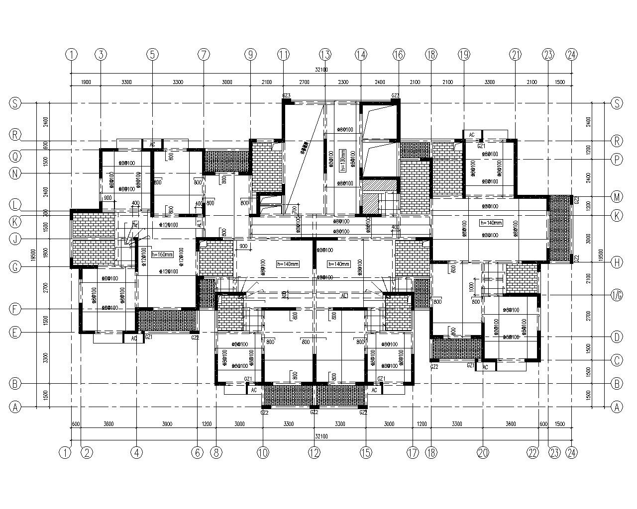 28层高层住宅 混凝土结构 施工图