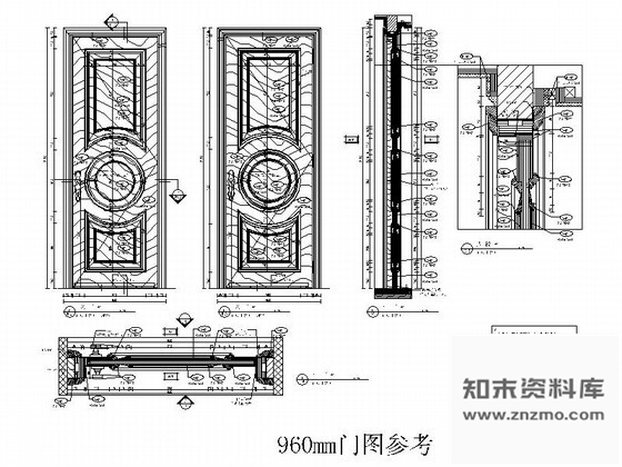 图块/节点主卧室房门详图 通用节点